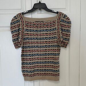 NWT Marc by Marc Jacobs Striped Puff Sleeve Knit Sweater